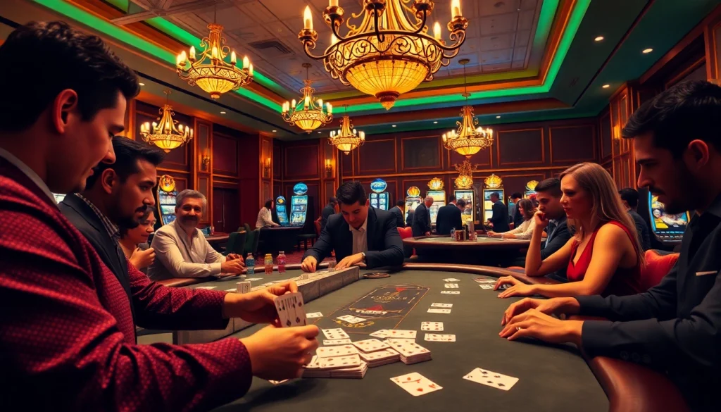 Players engaging in professional poker at Thabet College's luxury casino.