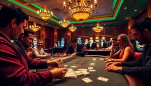 Players engaging in professional poker at Thabet College's luxury casino.
