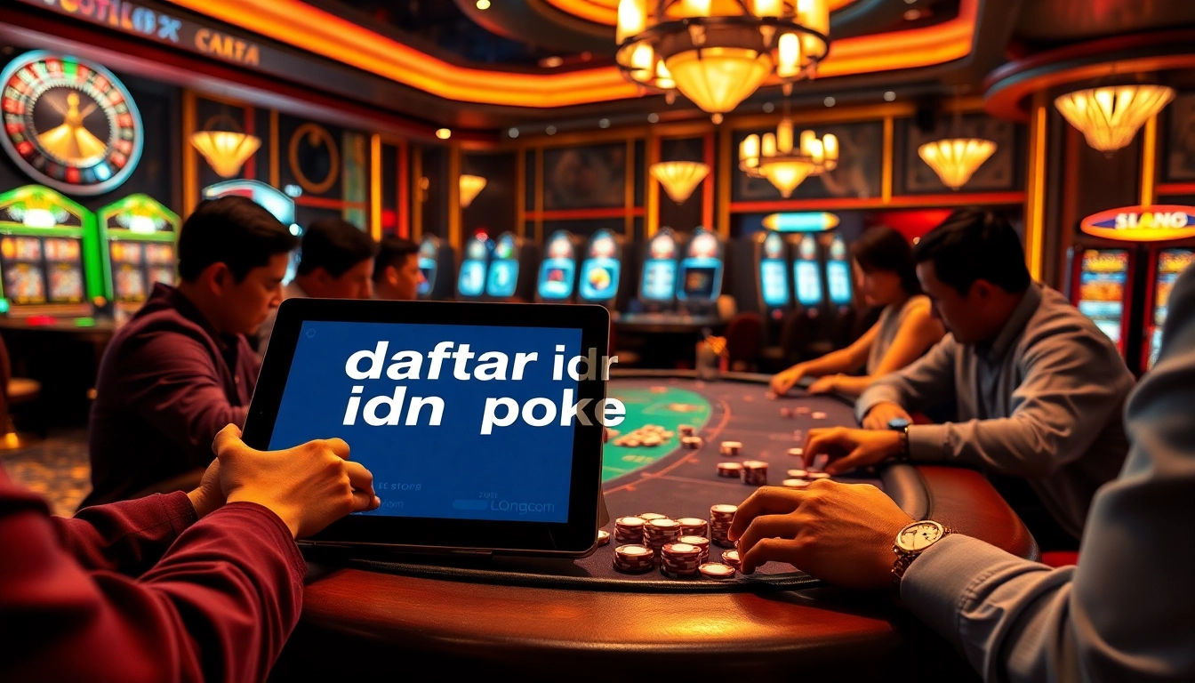 Rasakan kegembiraan dengan daftar idn poker di meja kasino yang ramai dengan pemain yang terlibat.