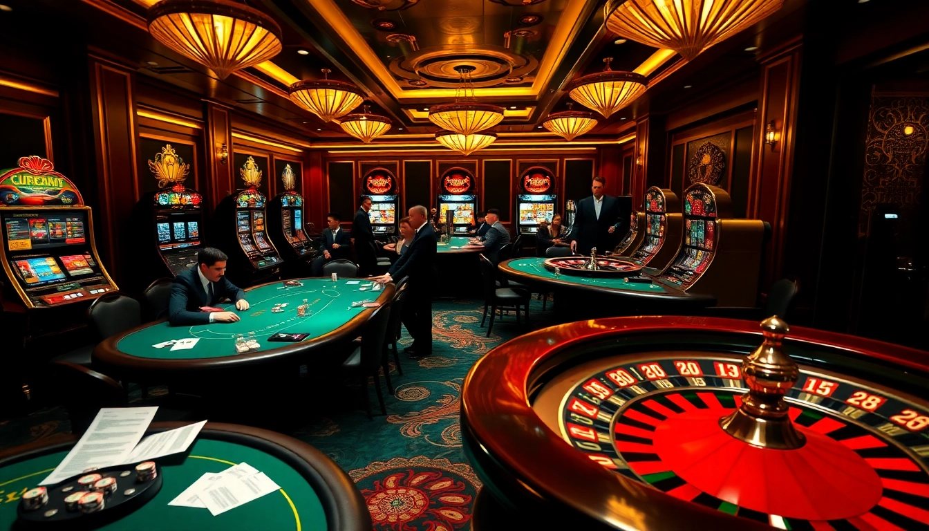 LUCK8 casino excitement with vibrant tables, lively players, and modern betting interfaces.