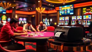 Experience the thrill of the casino with POSTEK C168/300s printer at a vibrant poker table.