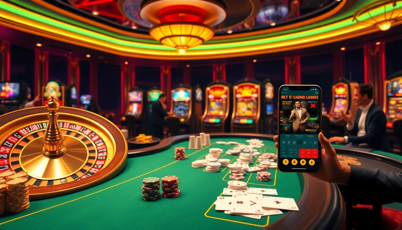 Une représentation du meilleur casino en ligne avec des tables de poker vibrantes et des machines à sous passionnantes.