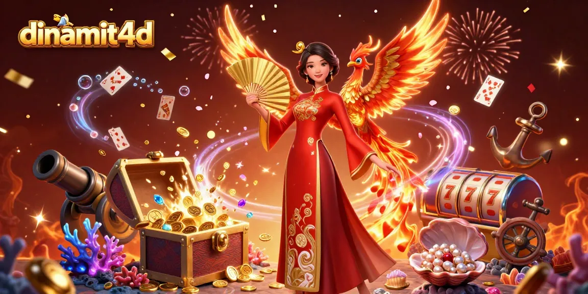 Experience thrilling gameplay with dinamit4d, featuring vibrant casino symbols and dynamic visuals.