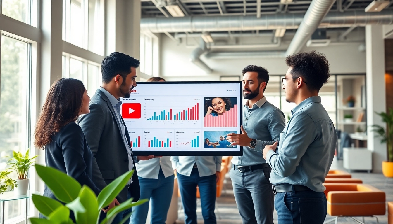 youtube 再生回数 購入を分析するマーケターたちのプロフェッショナルなシーン