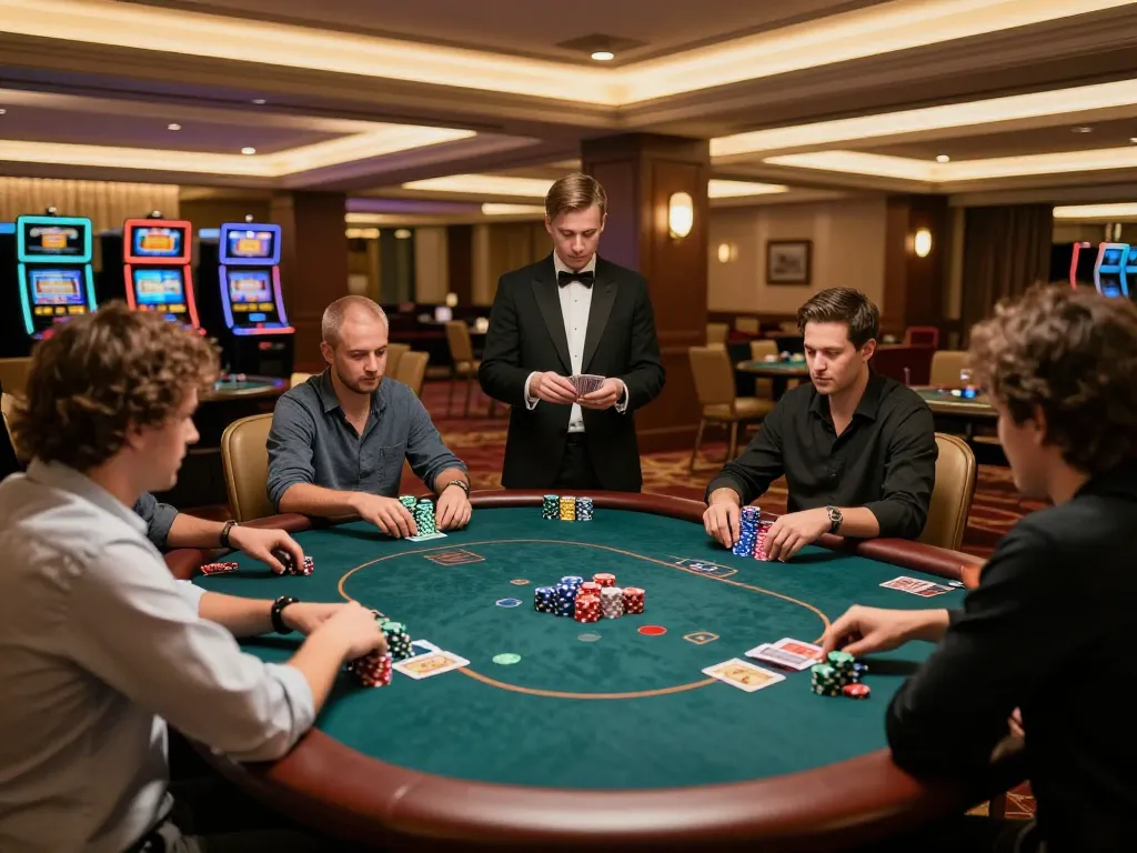 Bet 88 players enjoying a high-stakes poker game in a luxurious casino setting