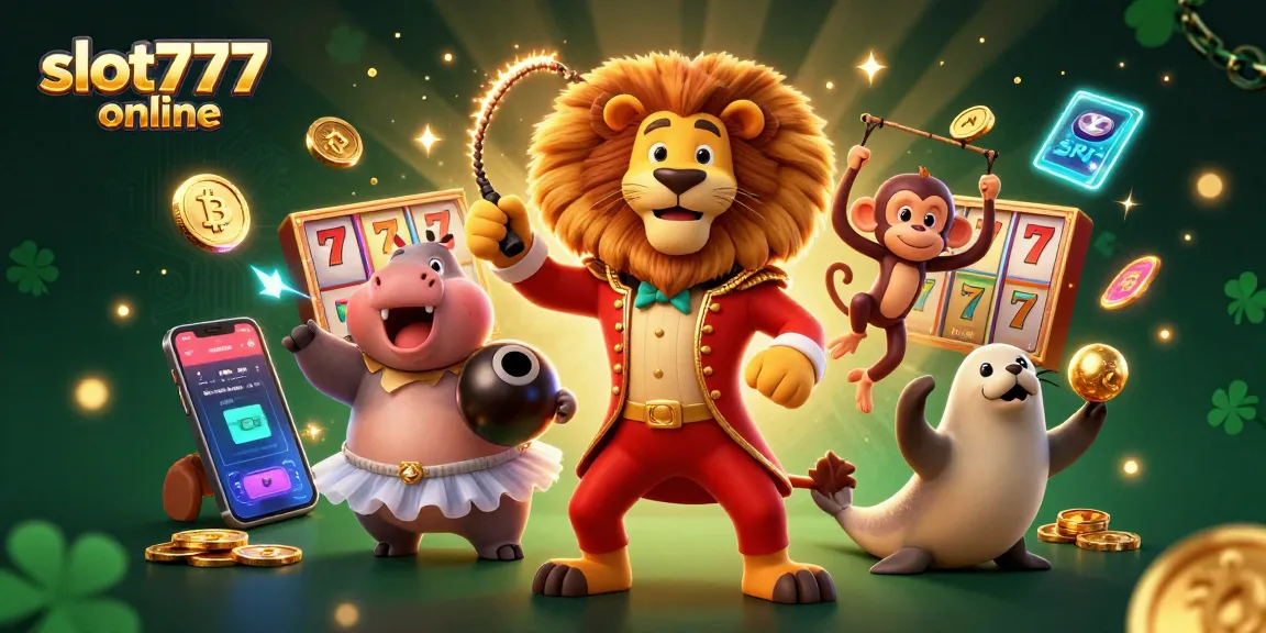 Experience thrilling gameplay with slot777 online as playful characters engage amidst vibrant slot symbols.