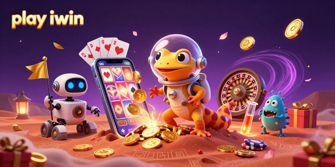 Play iwin and unlock a galaxy of golden casino adventures with a Martian gecko and his robot buddy!