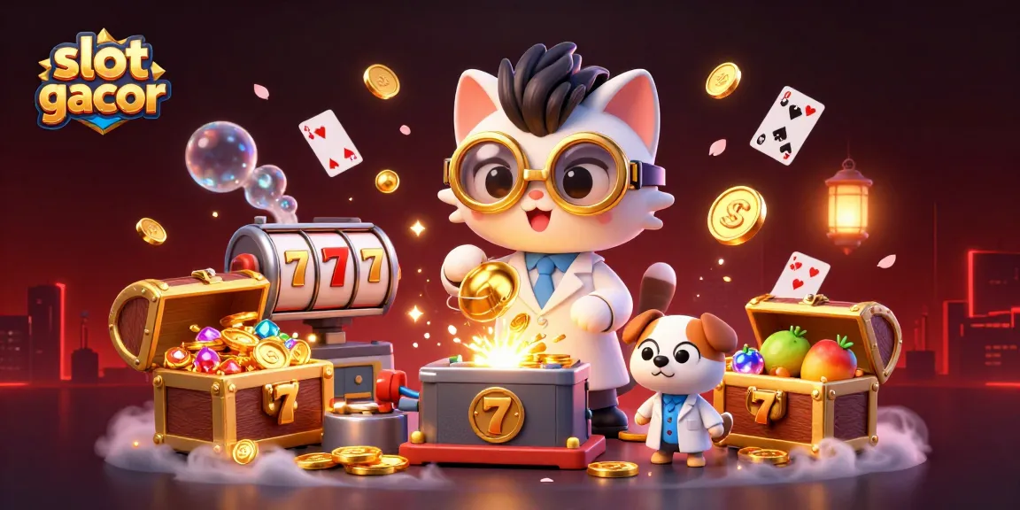 Engage with slot gacor as a cartoon cat scientist and dog assistant create a gold-replicator in a vibrant casino.