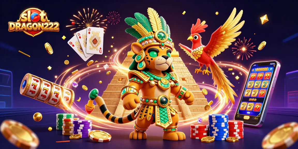 Experience the thrill of slot DRAGON222 with vibrant 3D characters and dynamic casino elements.