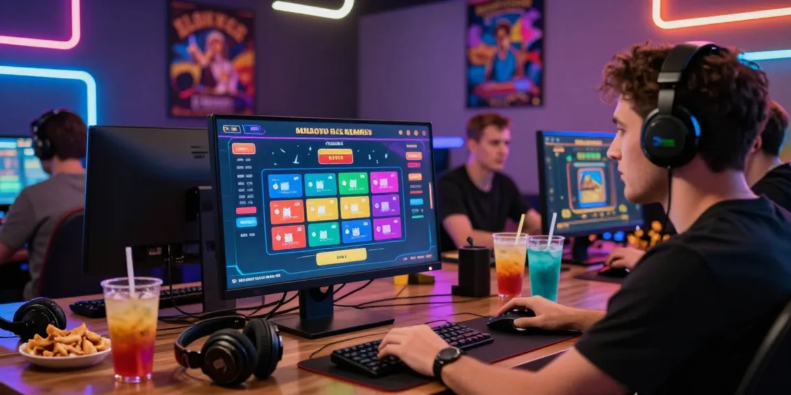 Player engaging with online casino at https://bhma.org.uk, surrounded by vibrant atmosphere and credit card options.