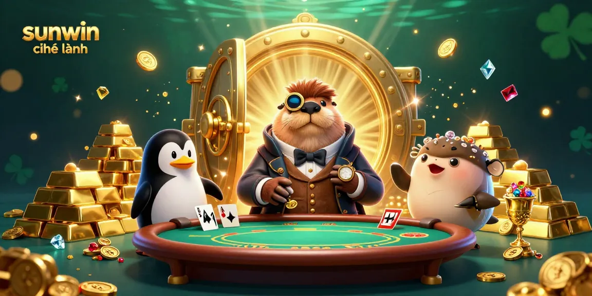 Experience joyful underwater gambling with sunwin chính hãng at a vibrant poker table.