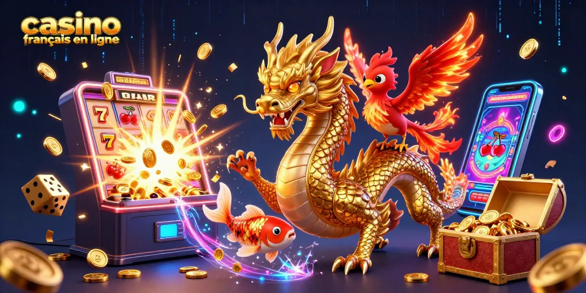 Gagnez sur casino français en ligne avec un dragon et une machine à sous pleine de pièces