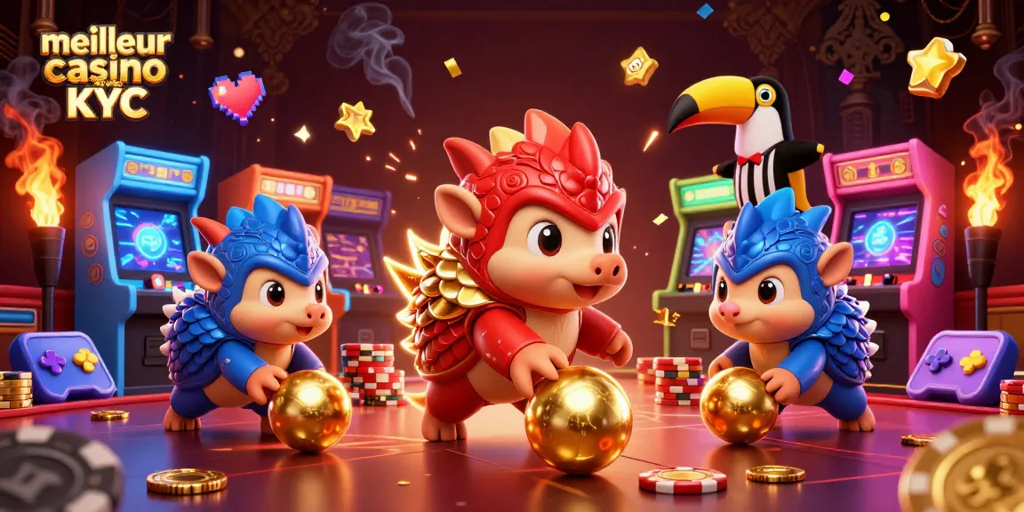 Jouez au meilleur casino sans KYC avec des pangolins rivaux et des jetons de poker dans un design 3D coloré.