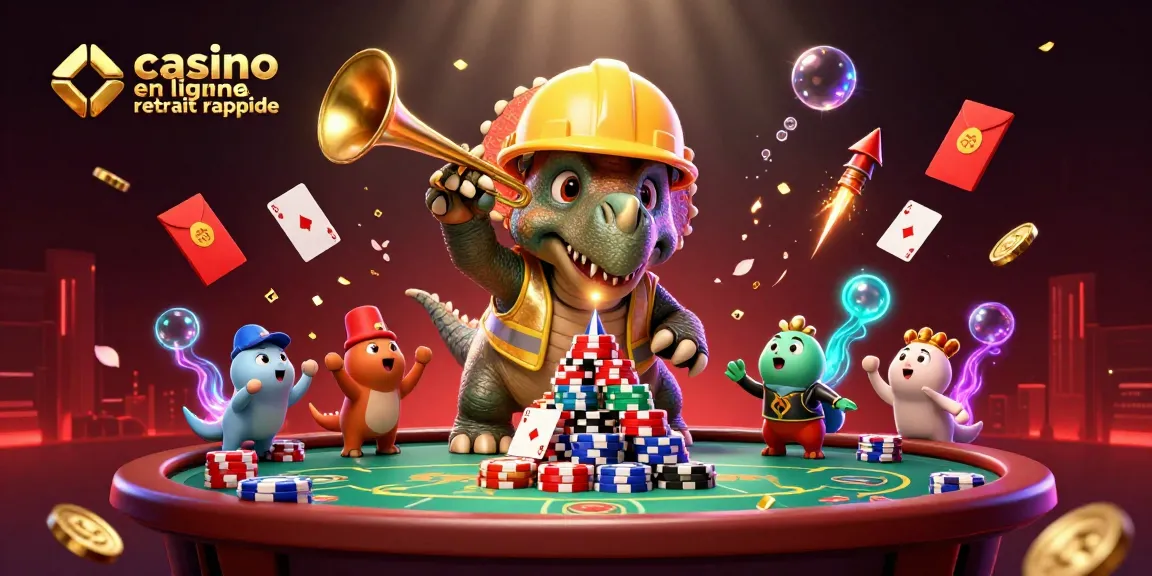 Jouez dans un casino en ligne retrait rapide et découvrez la fête des gains dans cette illustration dynamique.